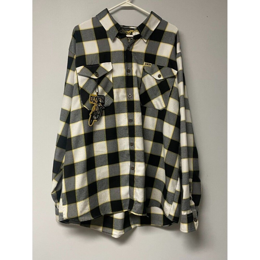 Dixxon Flannel Co Hurricane Mens 2X Black White Plaid Button Up Original Tag